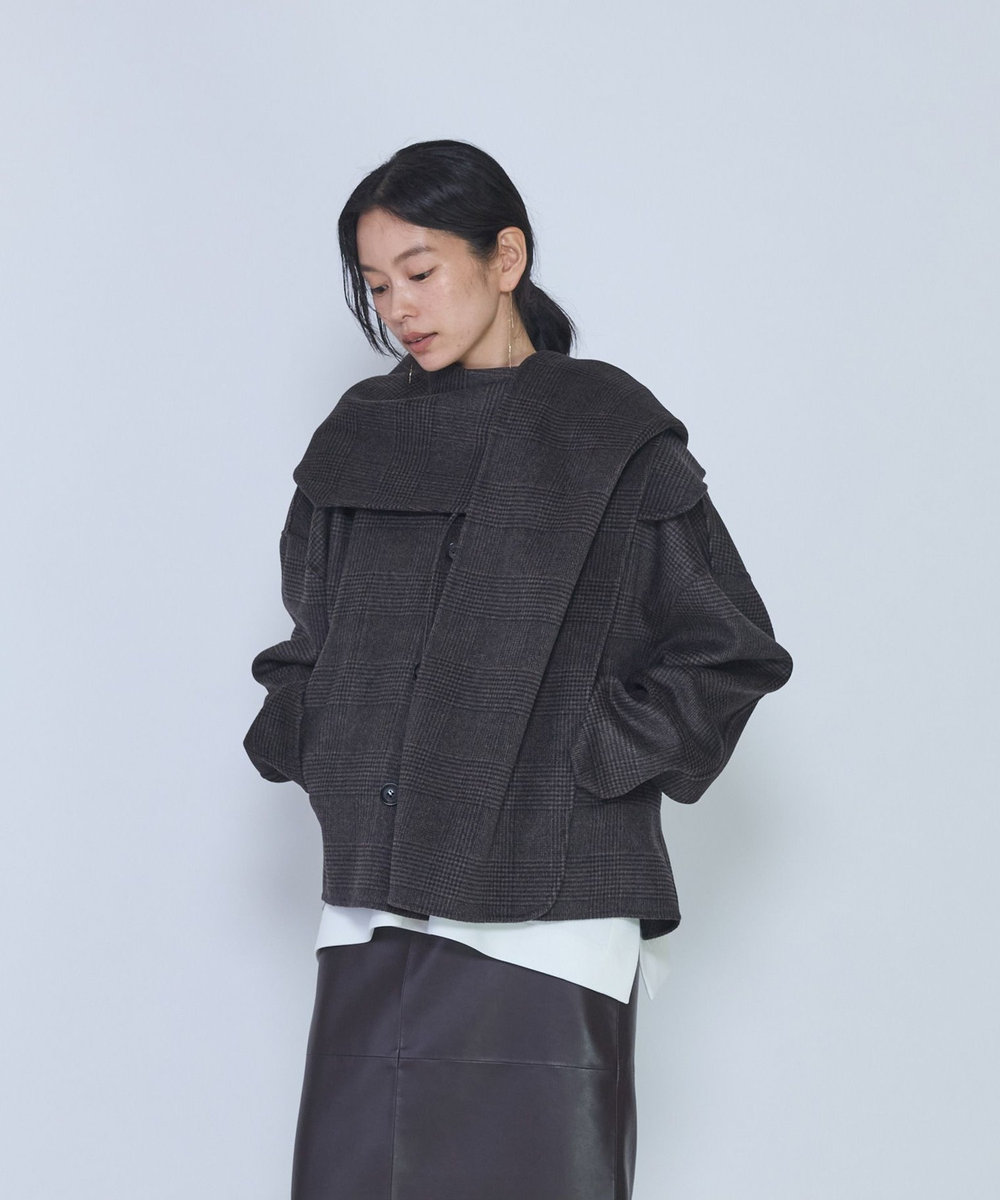 1er Arrondissement ＜near.nippon /ニアー ニッポン＞ストール付きショートコート ブラウン
