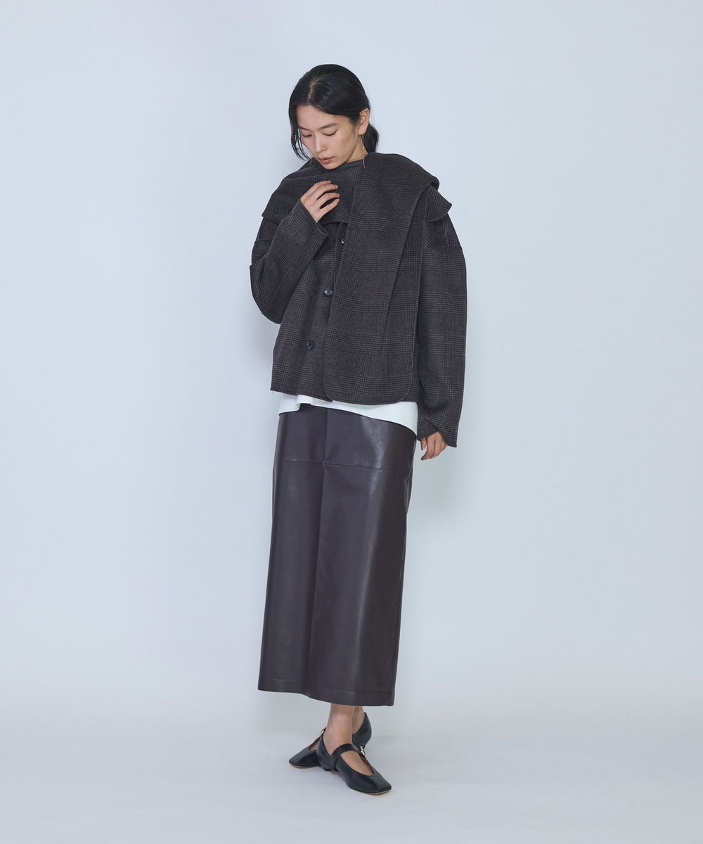 1er Arrondissement ＜near.nippon /ニアー ニッポン＞ストール付きショートコート ブラウン