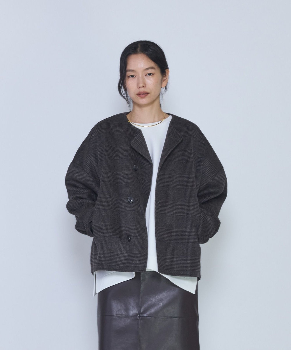 1er Arrondissement ＜near.nippon /ニアー ニッポン＞ストール付きショートコート ブラウン