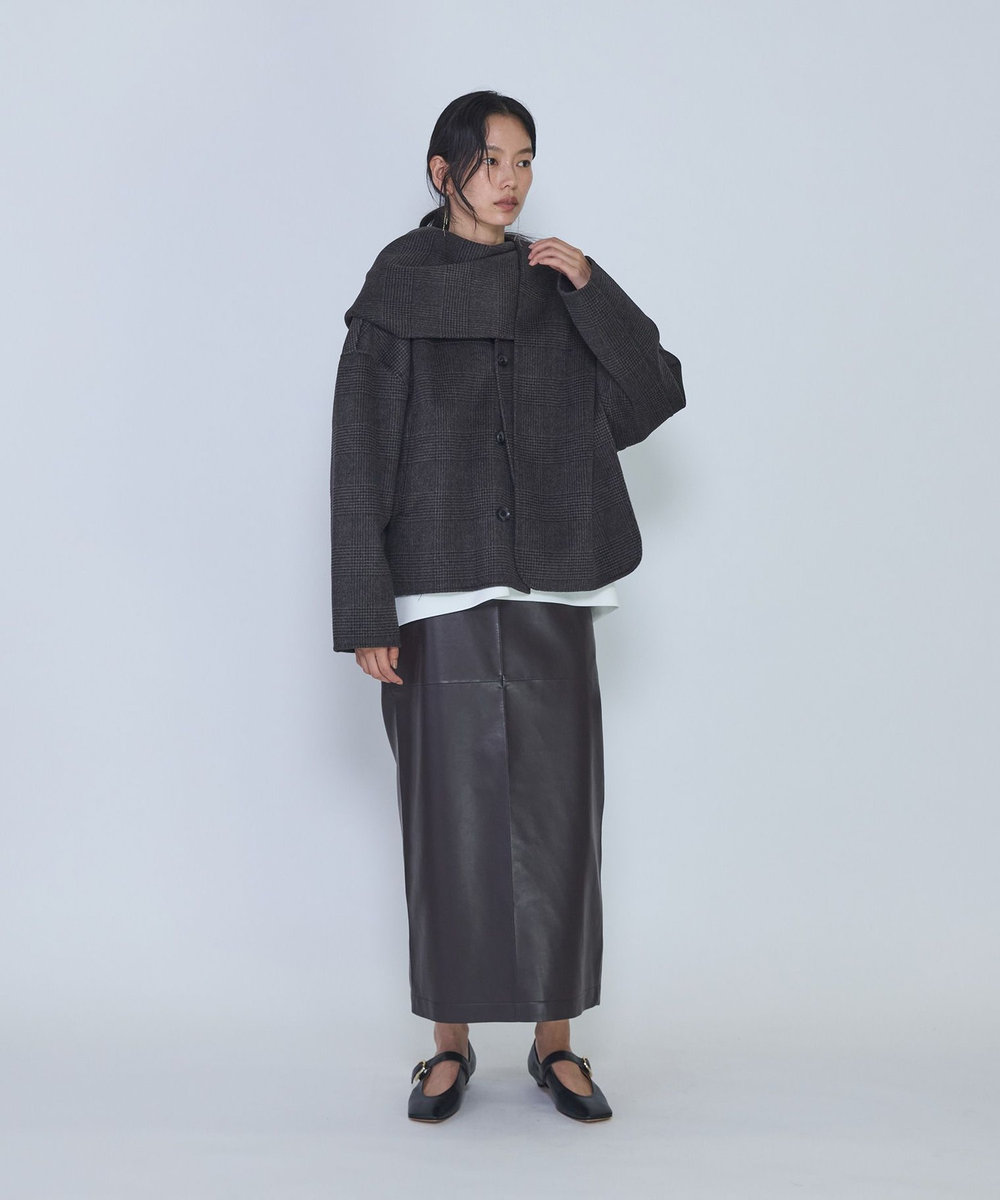 1er Arrondissement ＜near.nippon /ニアー ニッポン＞ストール付きショートコート ブラウン