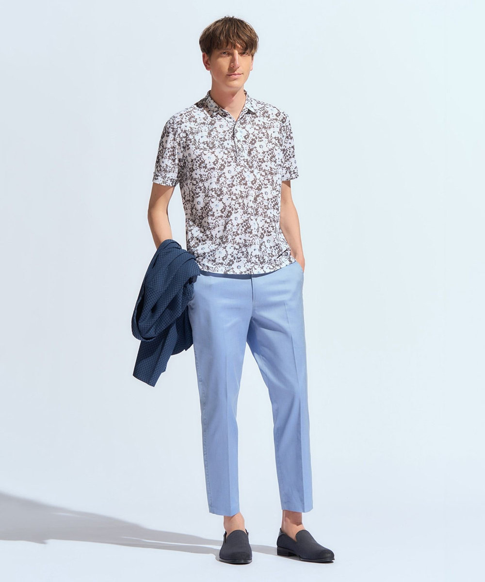 MEN'S BIGI 【LIBERTY】吸水速乾アーカイブ花柄ポロシャツ ホワイト系その他