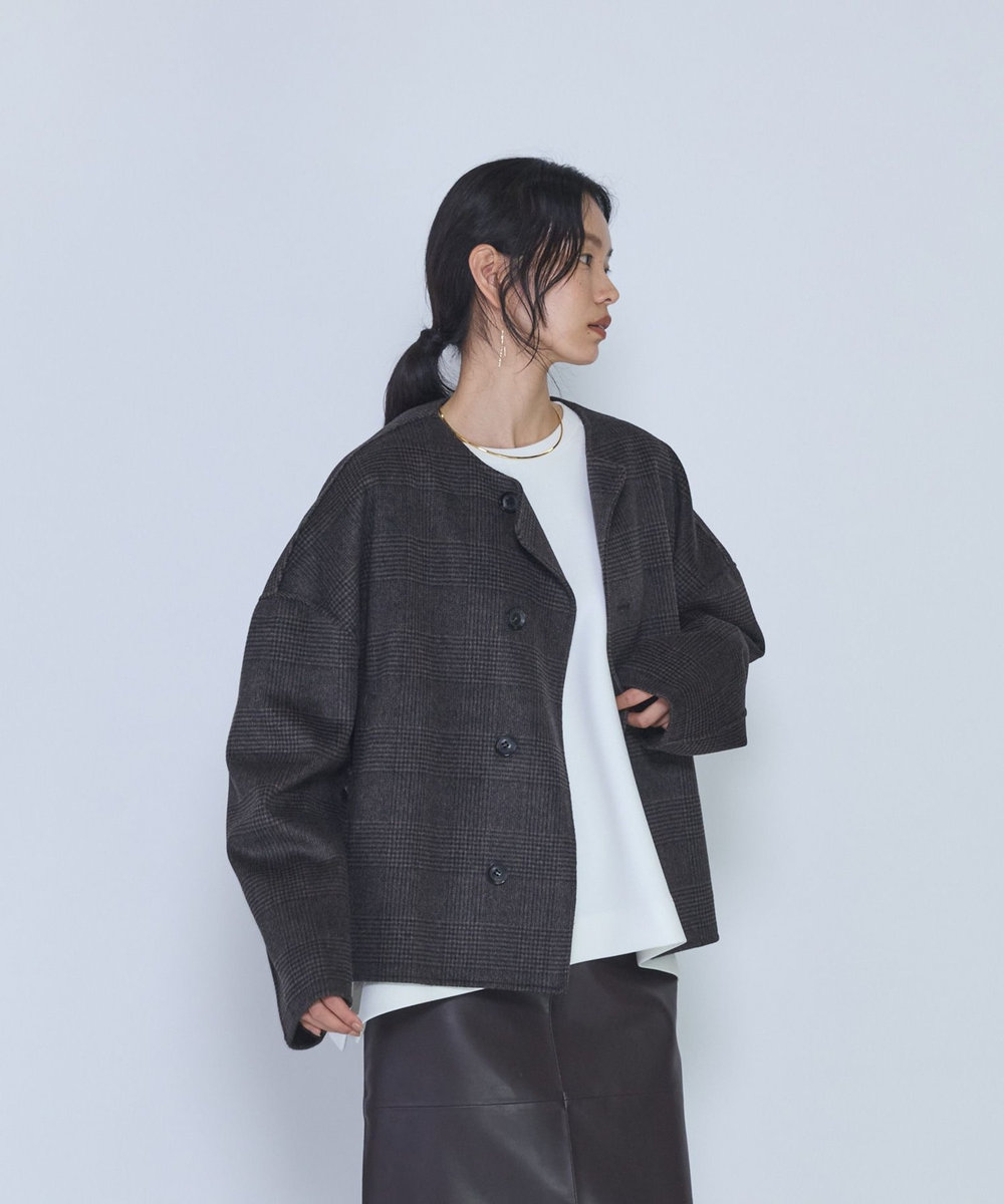 1er Arrondissement ＜near.nippon /ニアー ニッポン＞ストール付きショートコート ブラウン
