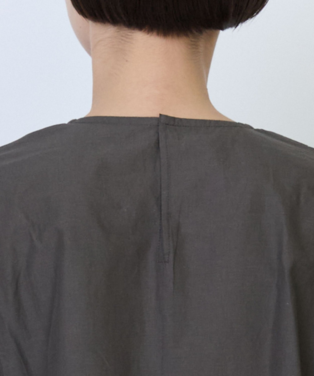 LOISIR インドコットンキャンブリックスクエアスリーブブラウス カーキ
