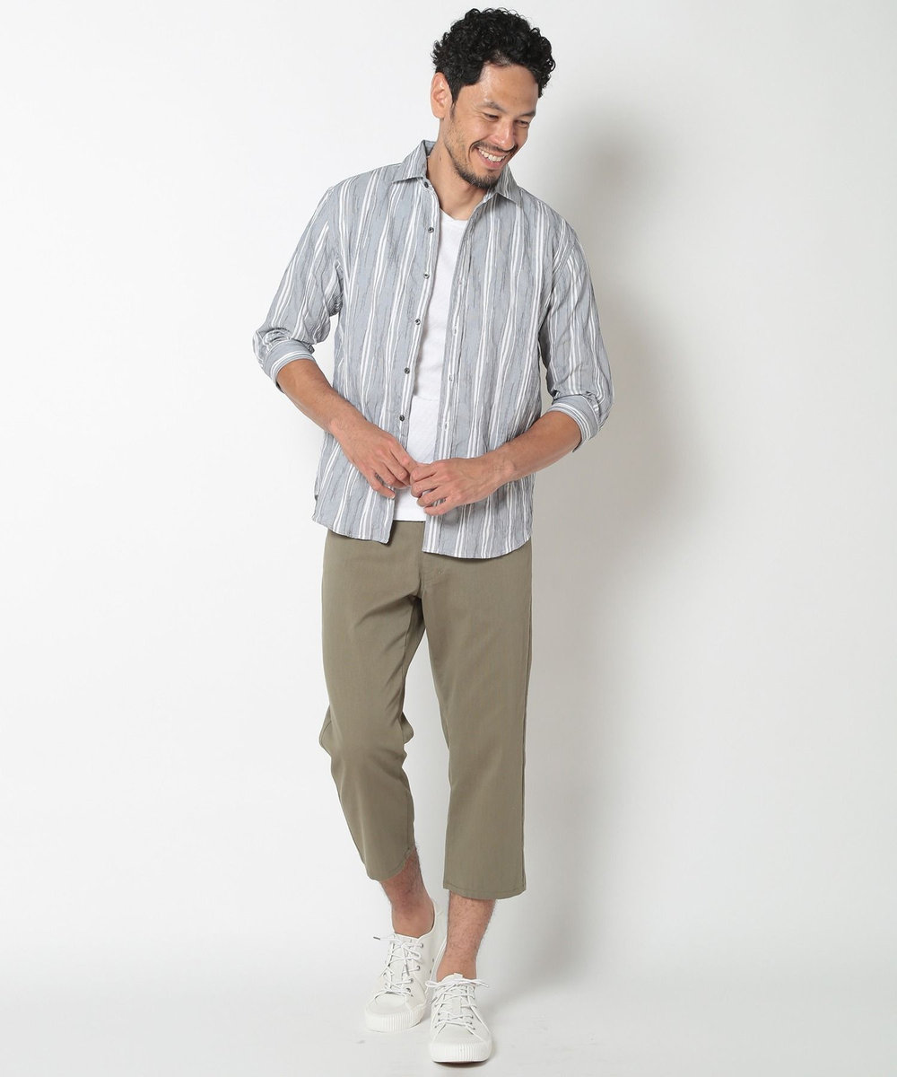 MEN'S BIGI COOLMAXドビーストレッチクロップドパンツ カーキ