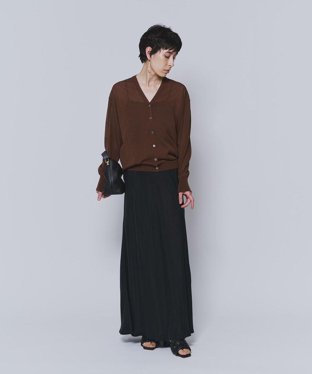 1er Arrondissement コットンナイロンシアーカーディガン ブラウン