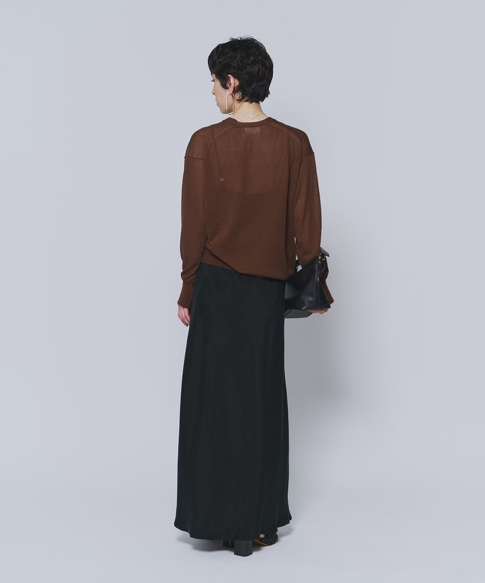 1er Arrondissement コットンナイロンシアーカーディガン ブラウン