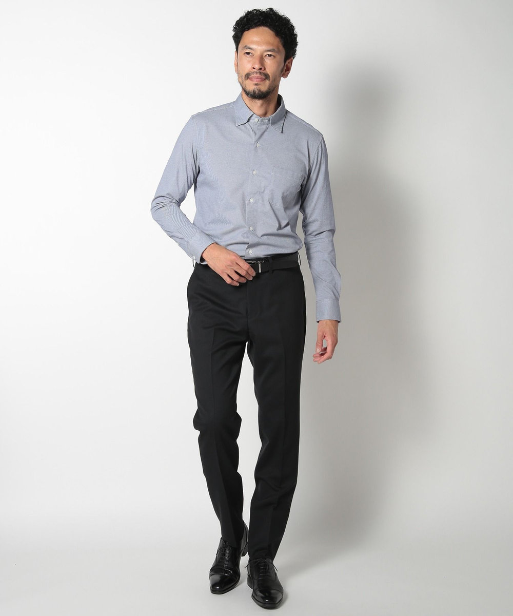 MEN'S BIGI 【ACTIVE TAILOR】ハイゲージレギュラーカラードレスシャツ ネイビー