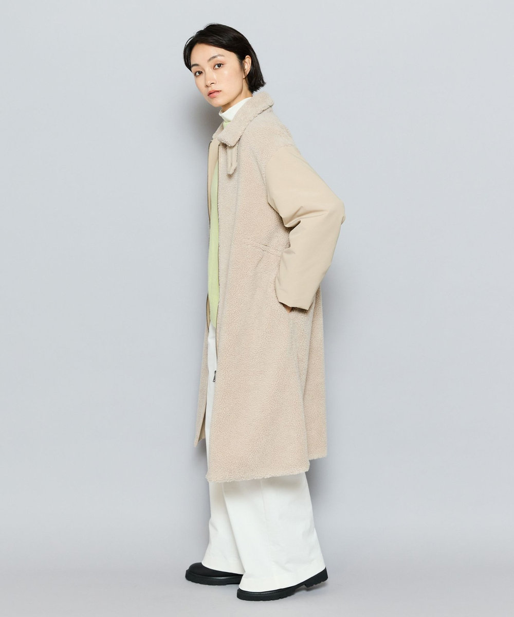 L'EQUIPE ボア×ウェザークロスコート ベージュ