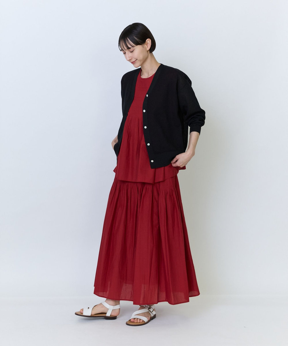 LOISIR インドコットンキャンブリックスカート レッド