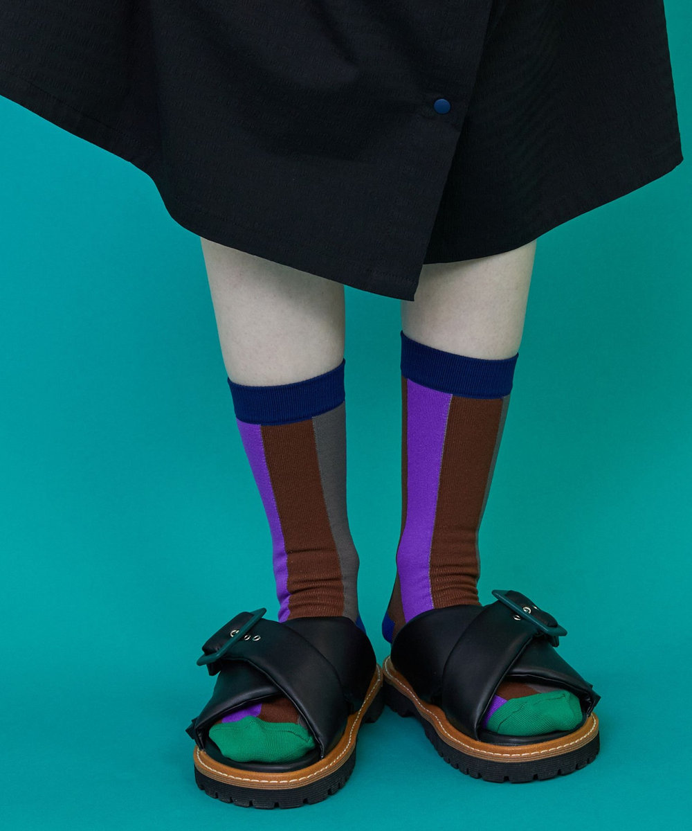FRAPBOIS トーンストライプソックス ネイビー