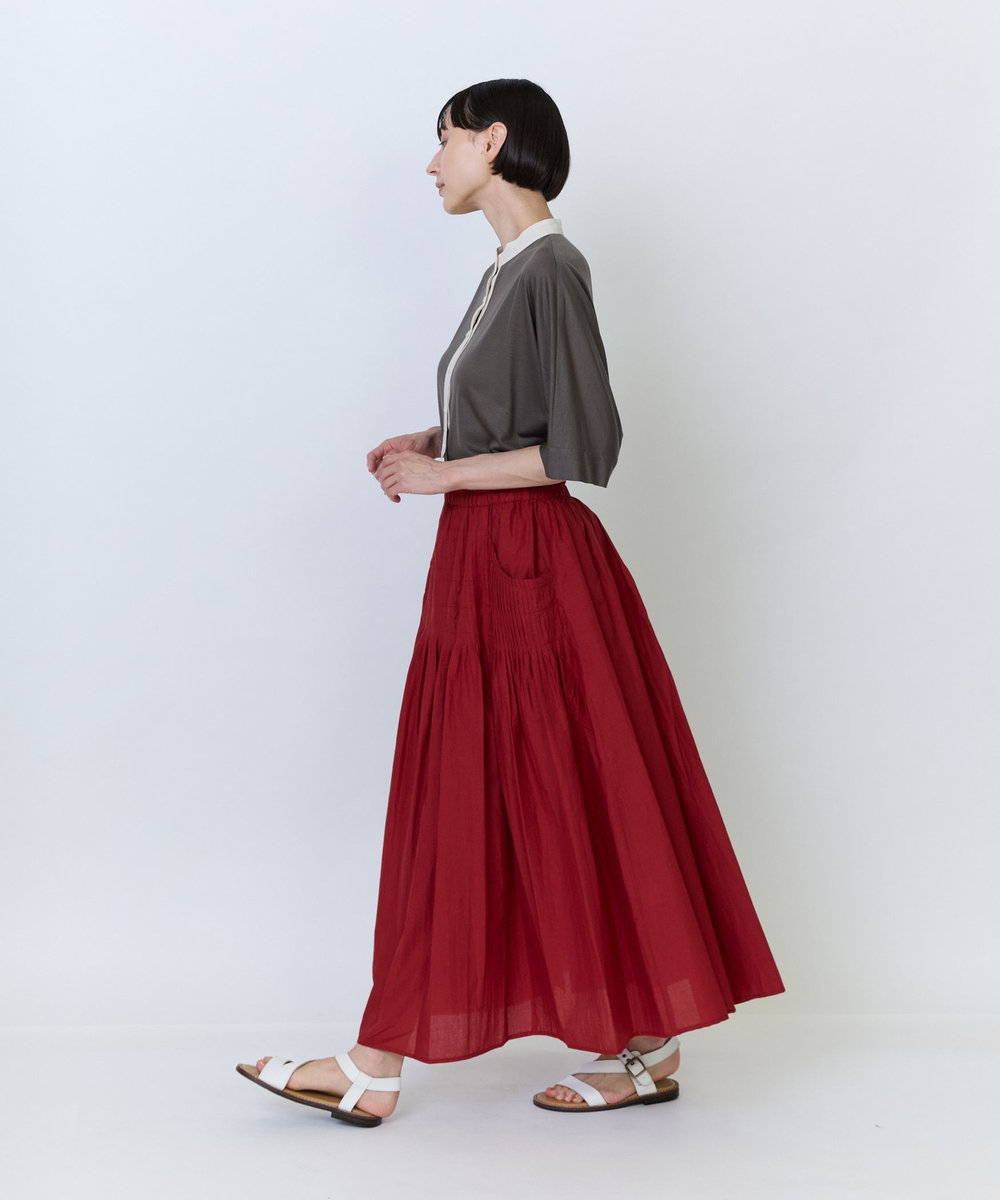 LOISIR インドコットンキャンブリックスカート レッド