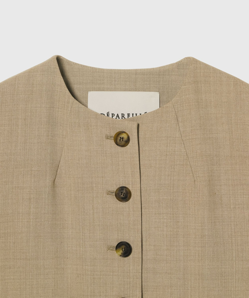 DÉPAREILLÉ TROPICAL WOOL GILET / トロピカルウールジレ ベージュ