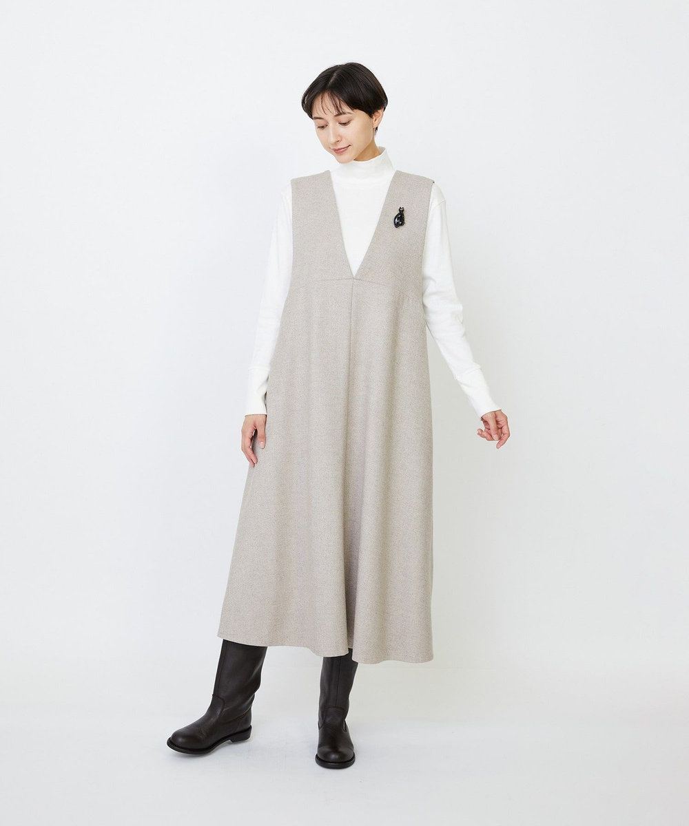 LOISIR コットンフライスタートルネックプルオーバー オフホワイト