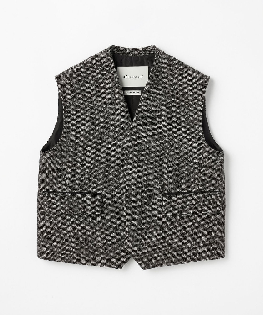 DÉPAREILLÉ WOOL SLUB GILET / ウールスラブジレ グレー