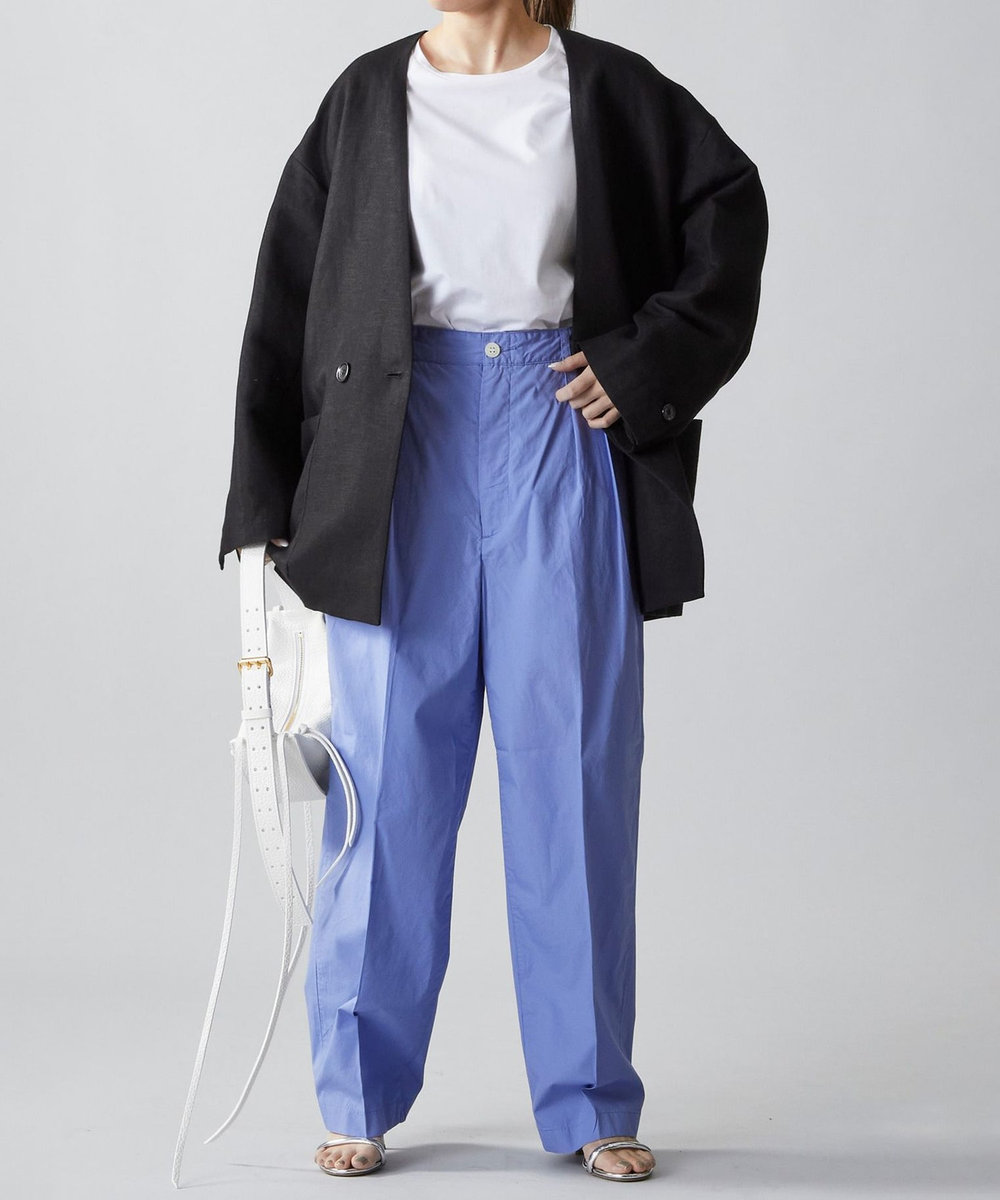 1er Arrondissement ＜BONNY WOVEN (ボニーウーブン)＞2タックパンツ ブルー