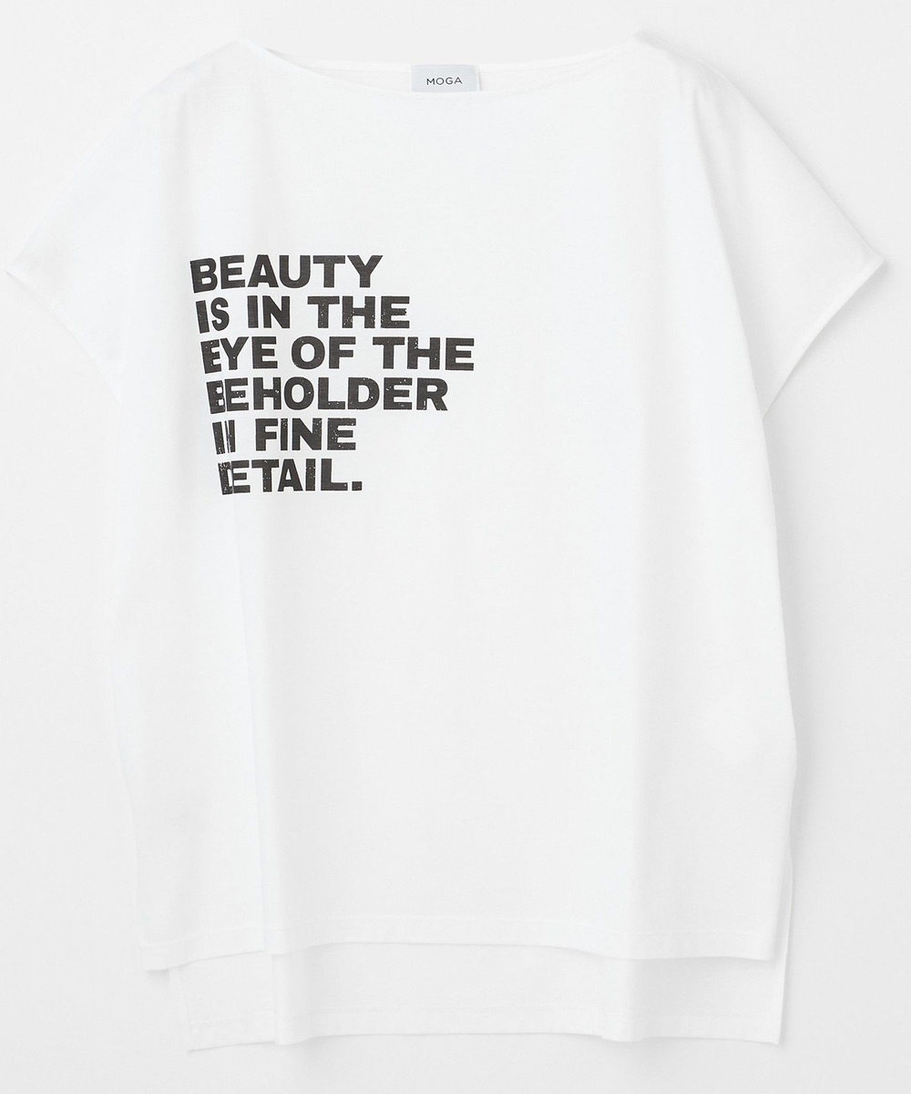 MOGA ハイゲージ天竺ロゴプリントTシャツ ホワイト