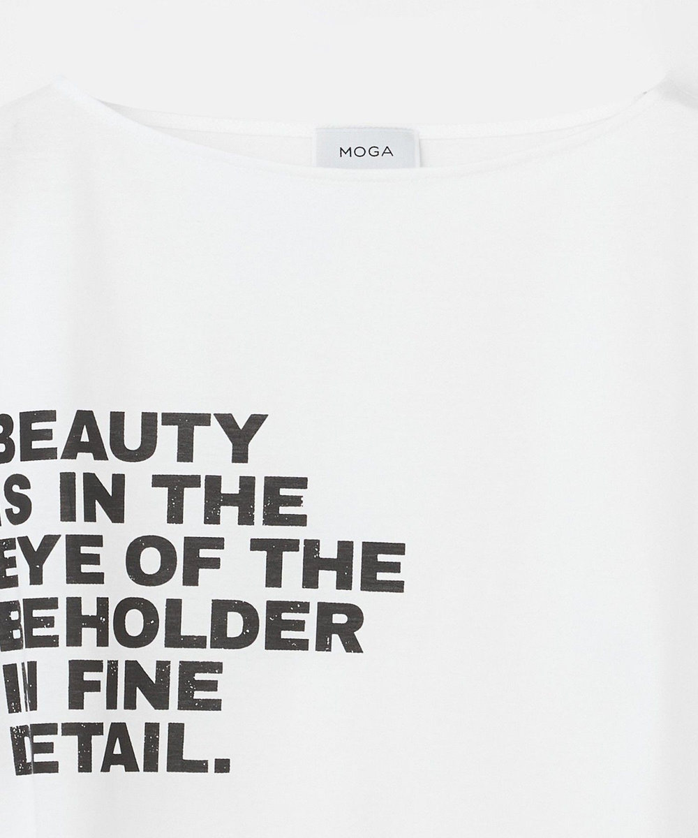 MOGA ハイゲージ天竺ロゴプリントTシャツ ホワイト