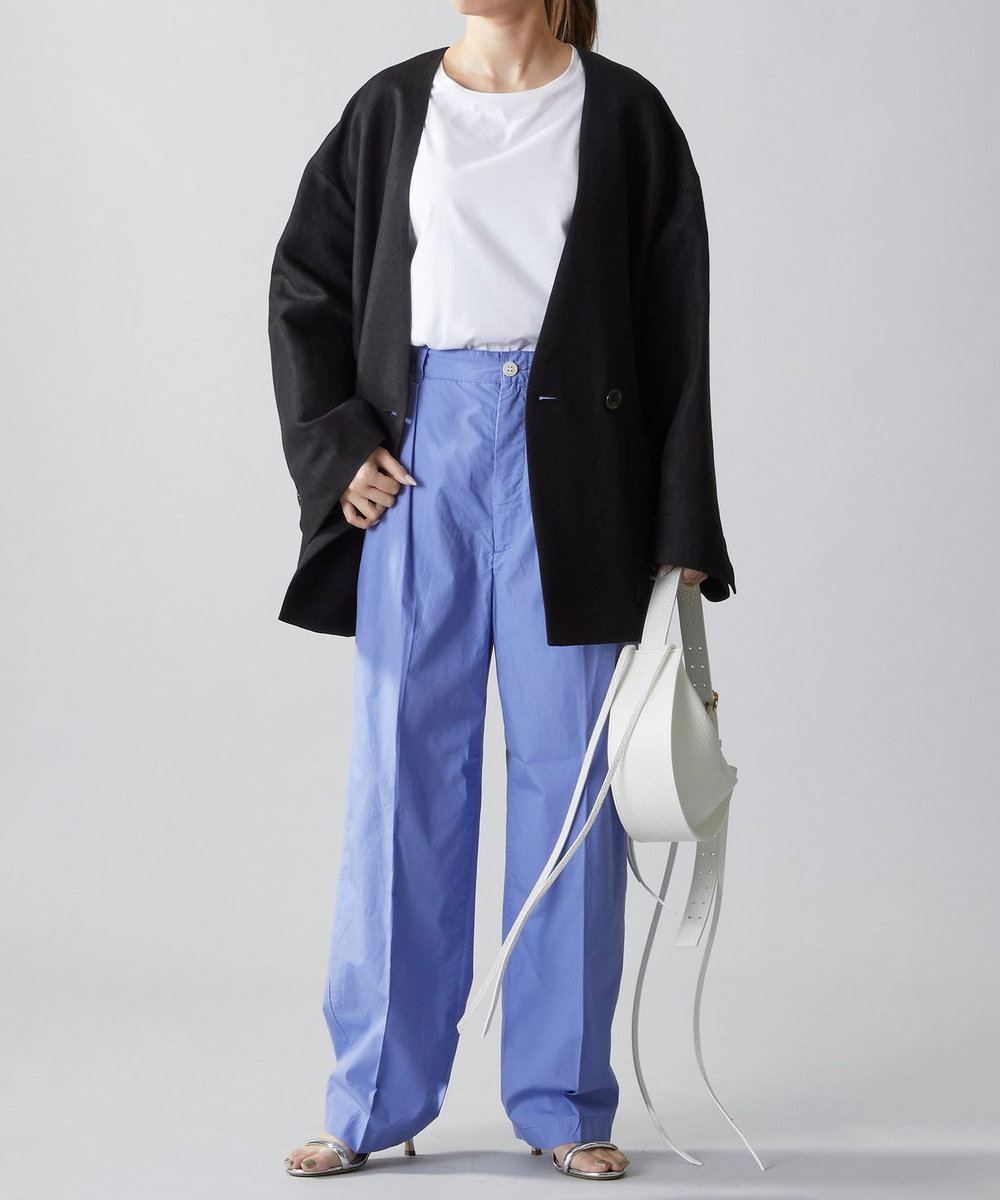 1er Arrondissement ＜BONNY WOVEN (ボニーウーブン)＞2タックパンツ ブルー