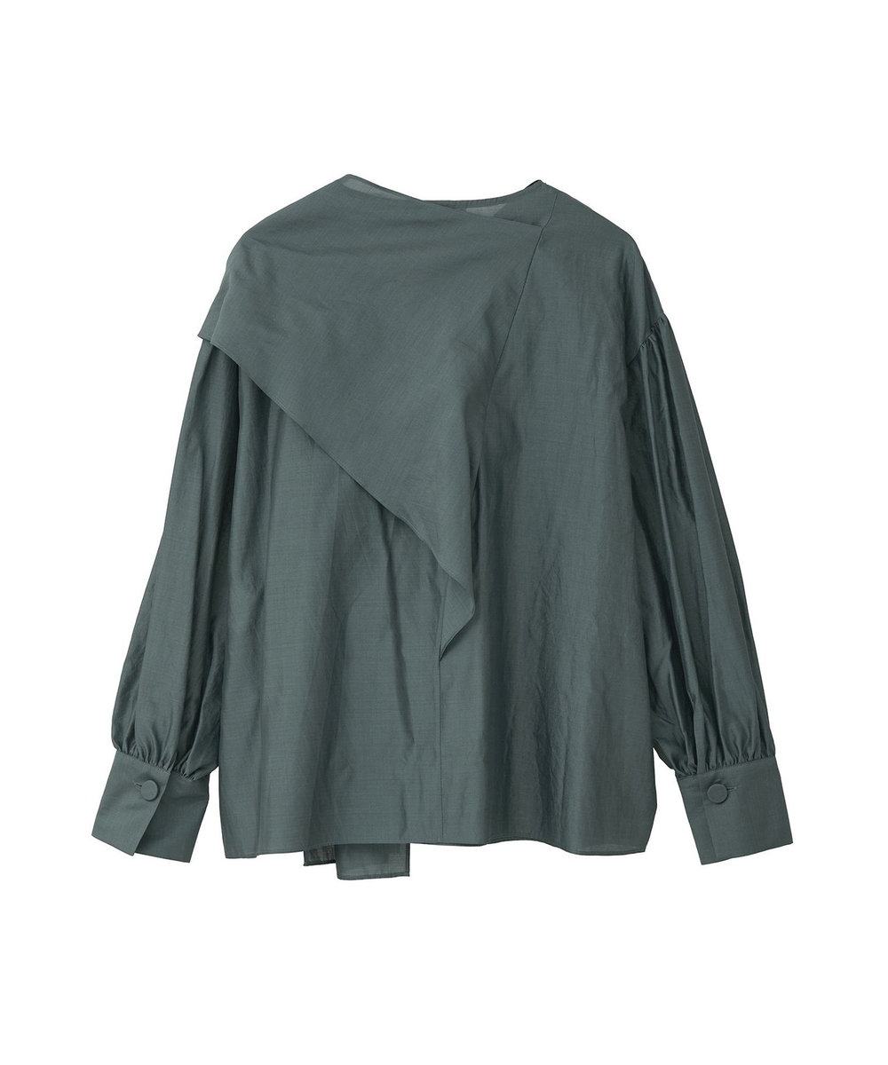 1er Arrondissement シルクボウタイブラウス グリーン