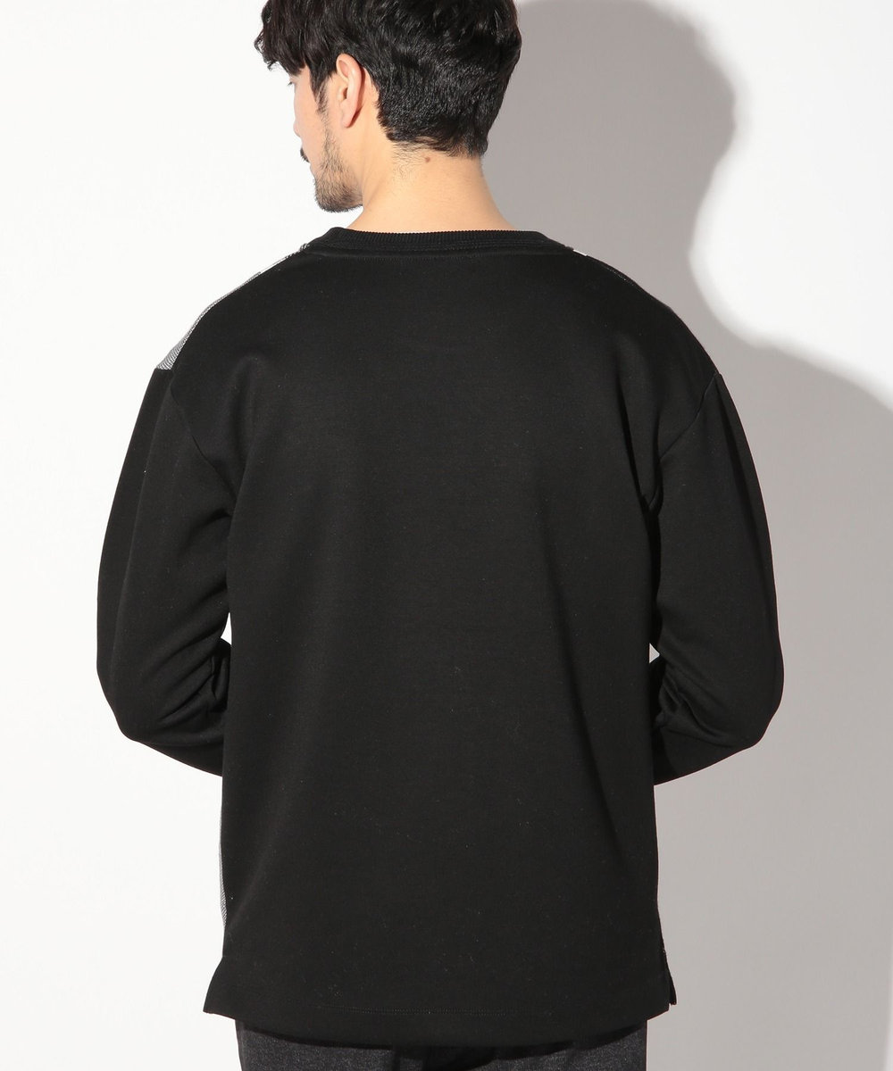 UNION STATION ニット×ダンボールクルネックーロンT ブラック