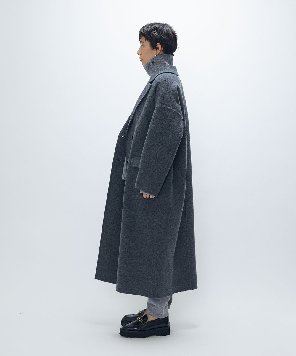 1er Arrondissement 【WEB・一部店舗限定】TOPダブルビーバーチェスターコート チャコールグレー
