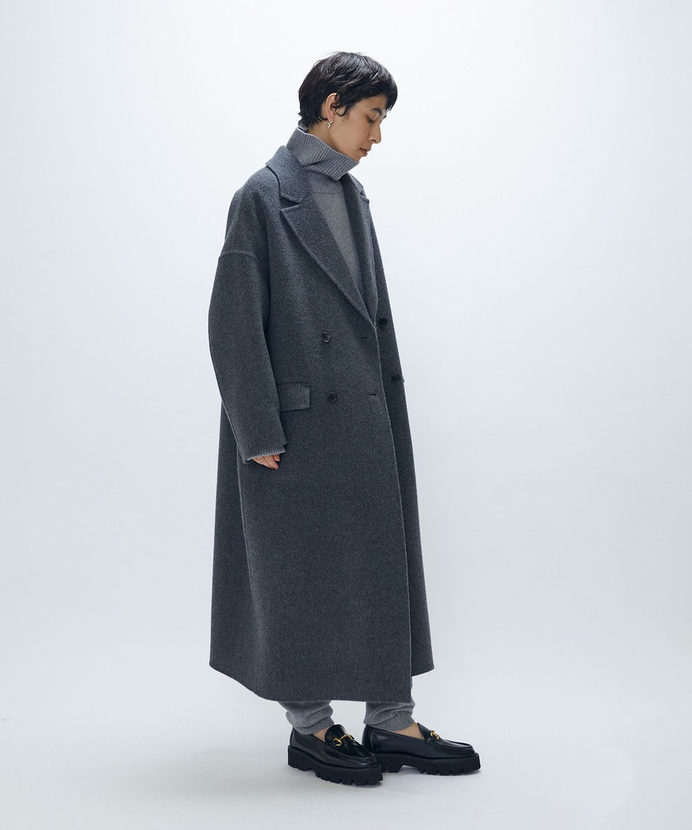 1er Arrondissement 【WEB・一部店舗限定】TOPダブルビーバーチェスターコート チャコールグレー