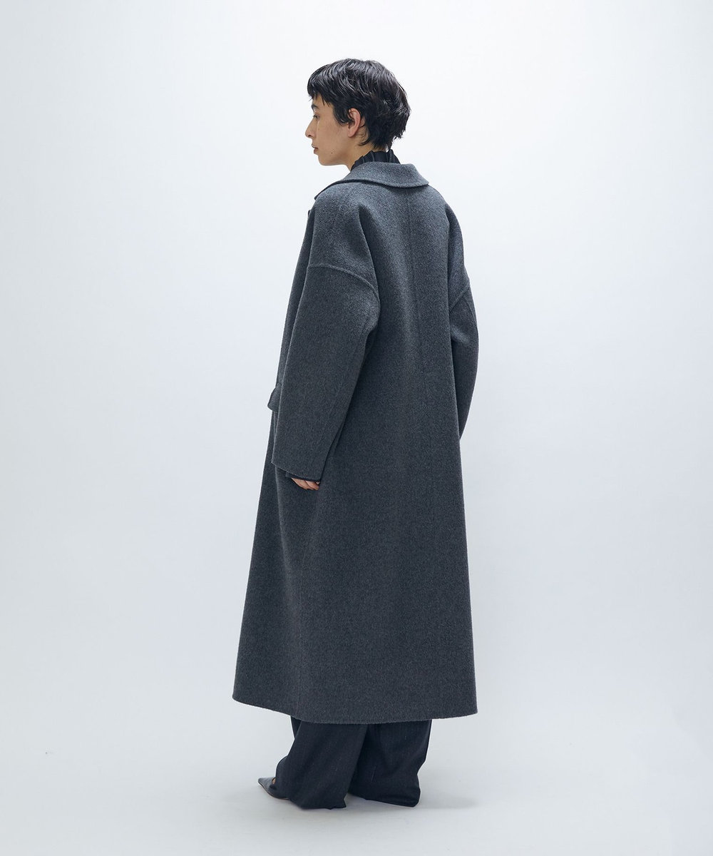 1er Arrondissement 【WEB・一部店舗限定】TOPダブルビーバーチェスターコート チャコールグレー