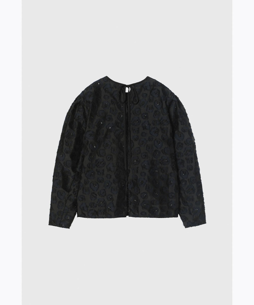 DÉPAREILLÉ LAME FLOWER JACQUARD BLOUSE / ラメフラワージャガードブラウス ブラック
