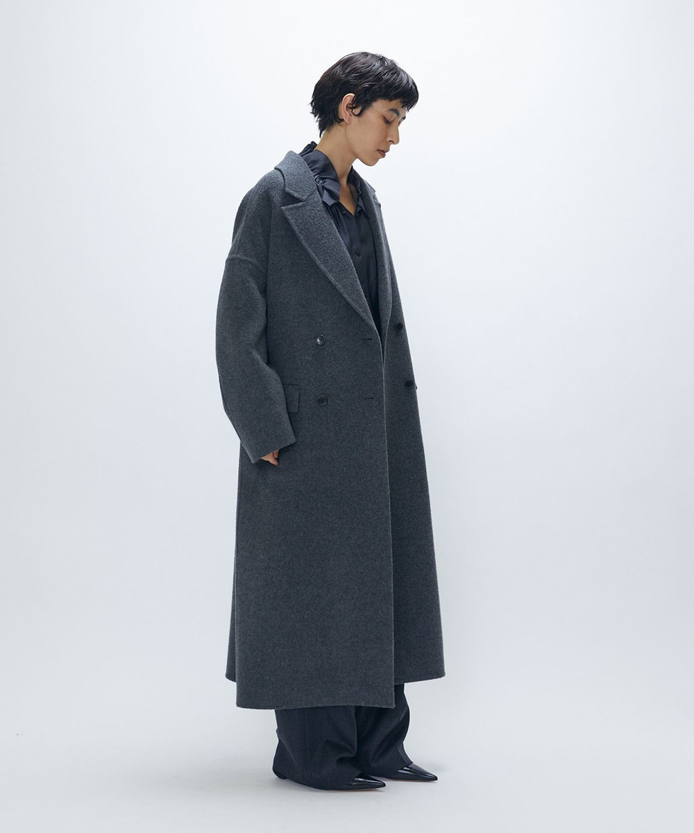 1er Arrondissement 【WEB・一部店舗限定】TOPダブルビーバーチェスターコート チャコールグレー