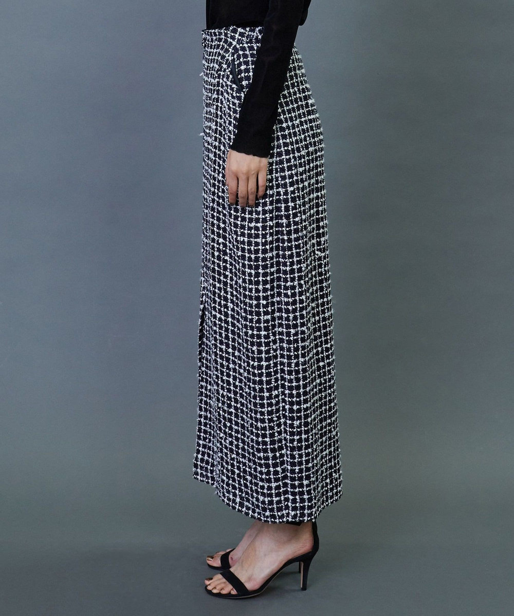 L'EQUIPE COUTURIER リングツイードロングスカート ブラック