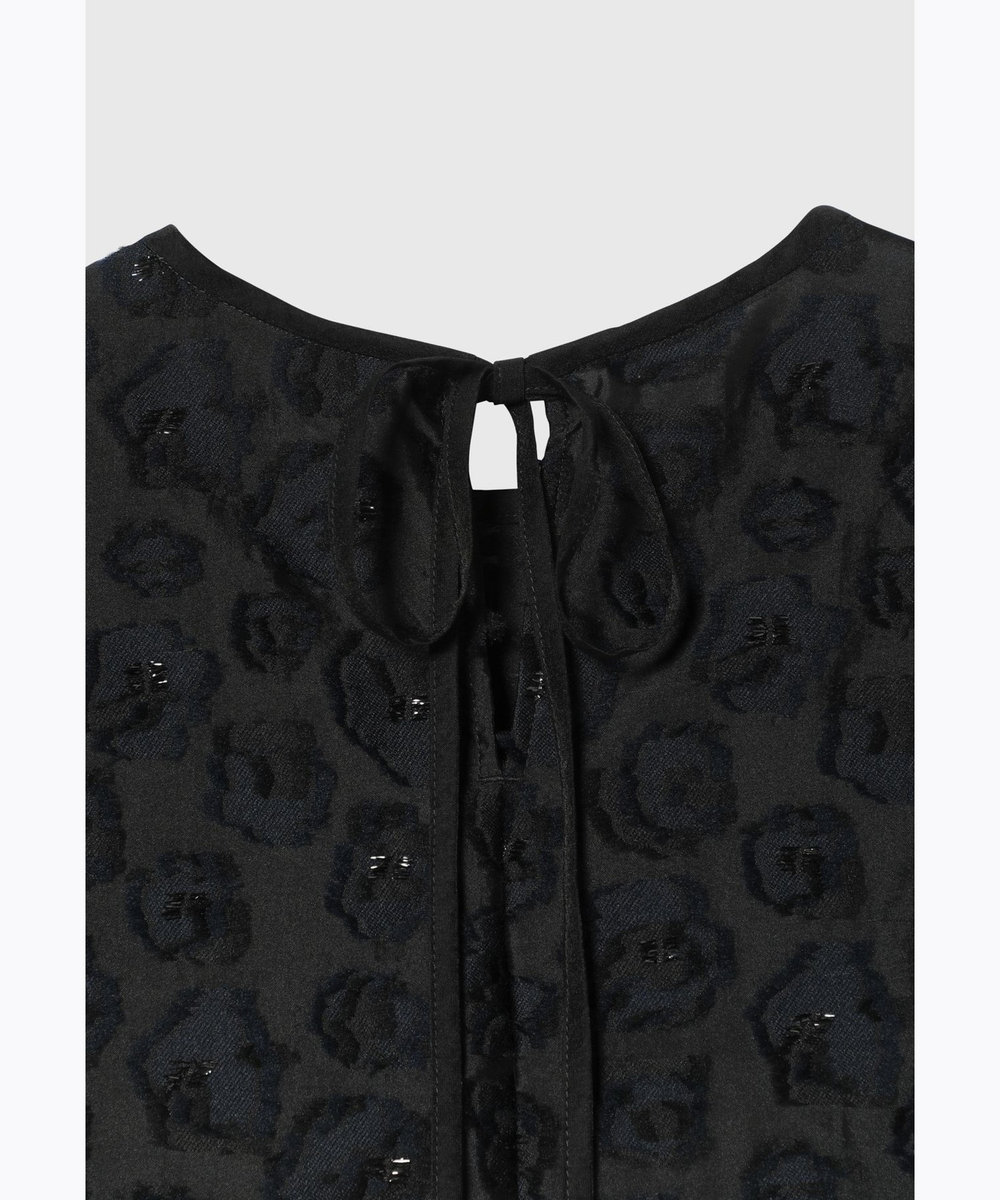 DÉPAREILLÉ LAME FLOWER JACQUARD BLOUSE / ラメフラワージャガードブラウス ブラック