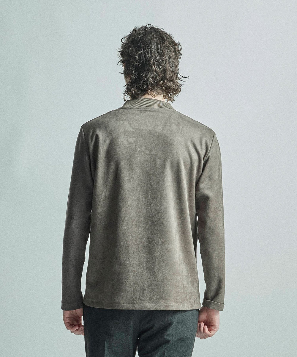 MEN'S BIGI 【COLE HAAN/コール ハーン】別注スエードタッチモックネックロングTシャツ チャコールグレー