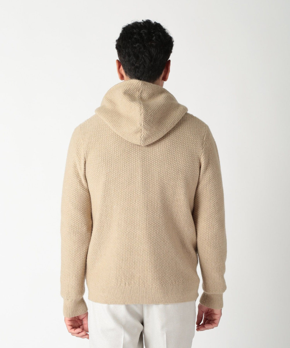 MEN'S BIGI ケーブルニットパーカー ベージュ