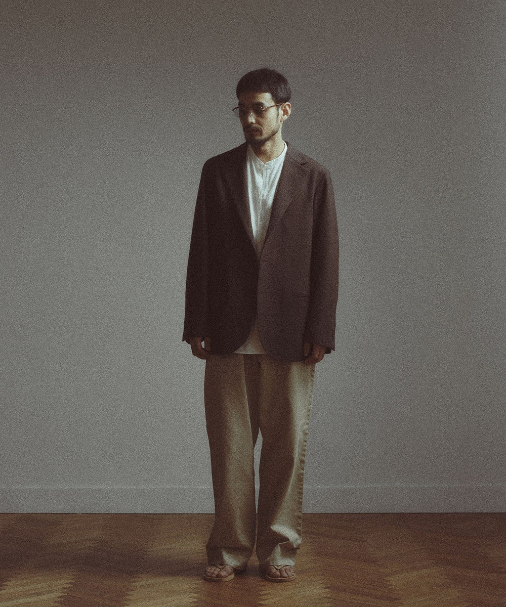 MEN'S BIGI 【BASED ON MEN'S BIGI HERITAGE】メランジ調 リラックス3Bジャケット ブラウン