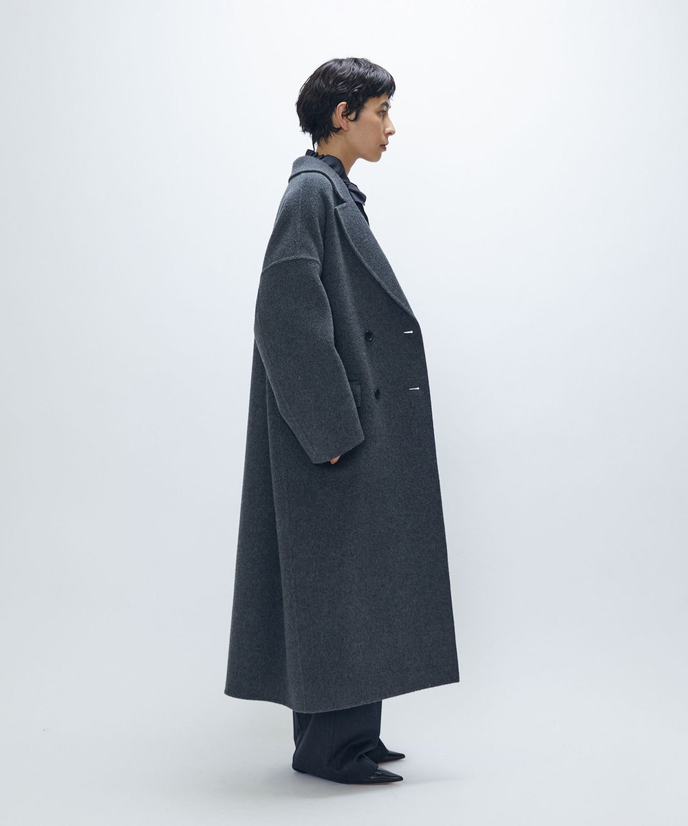 1er Arrondissement 【WEB・一部店舗限定】TOPダブルビーバーチェスターコート チャコールグレー