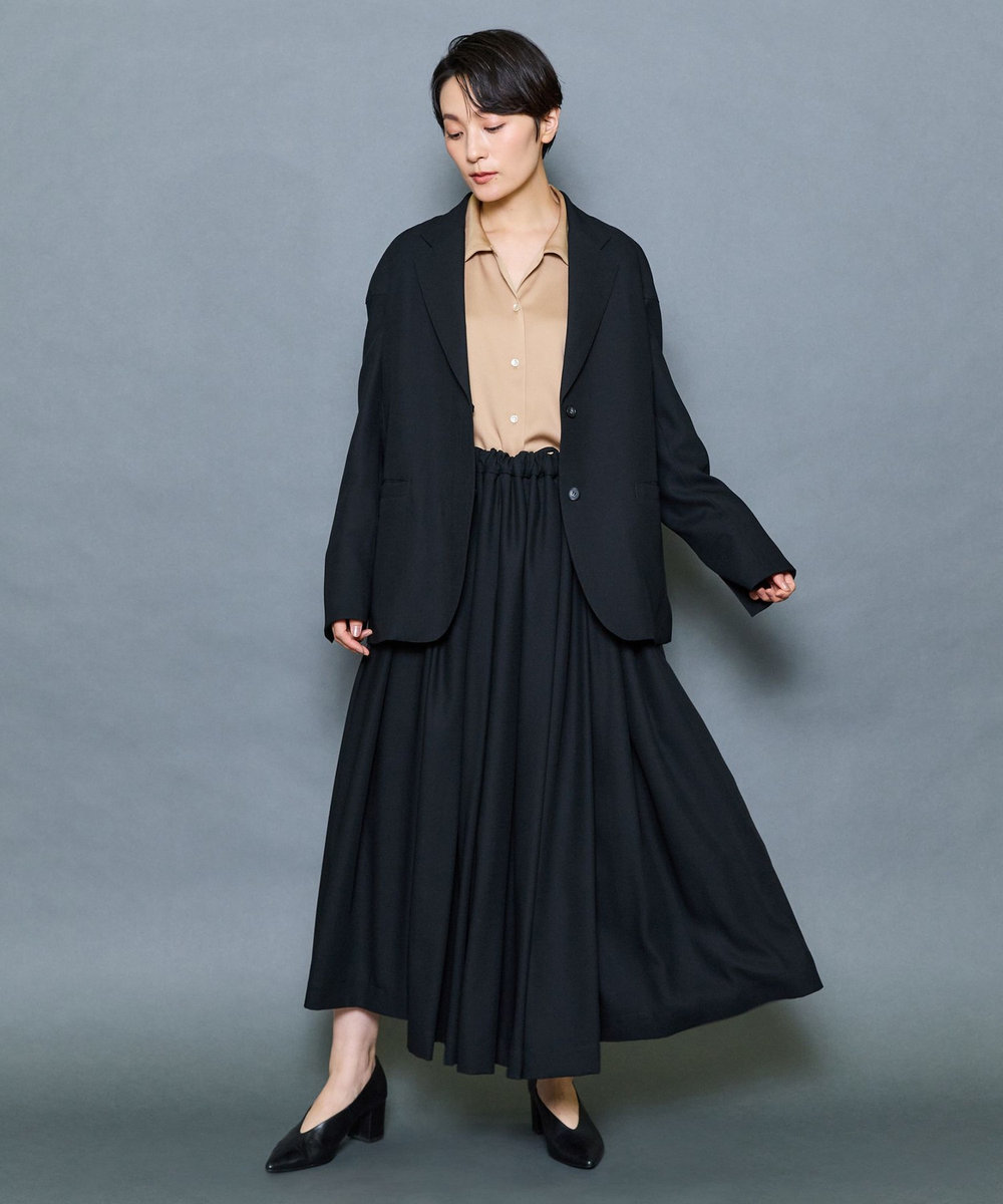 MOGA Collection MOGA Collection ファインウールランダムタックスカート ブラック