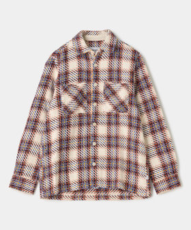 wax london Whiting Ecru And Multicolour Bold Check Overshirt