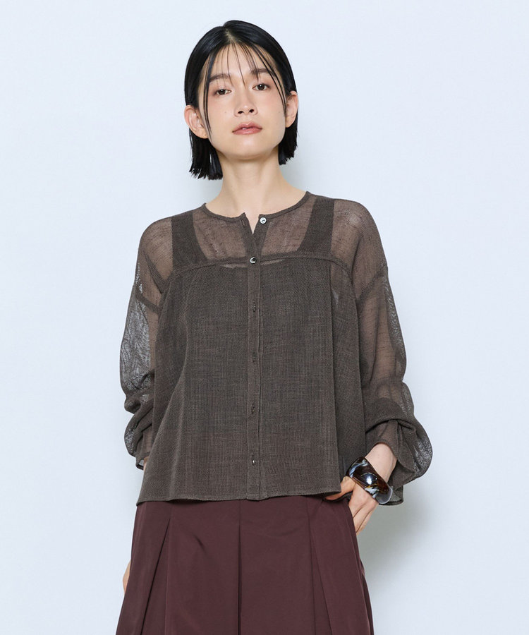 feerique メランジカラミシャーリングブラウス