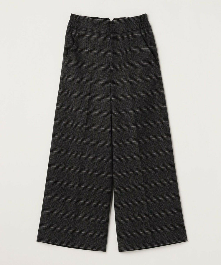 ウールカシミヤグレンチェックワイドパンツ