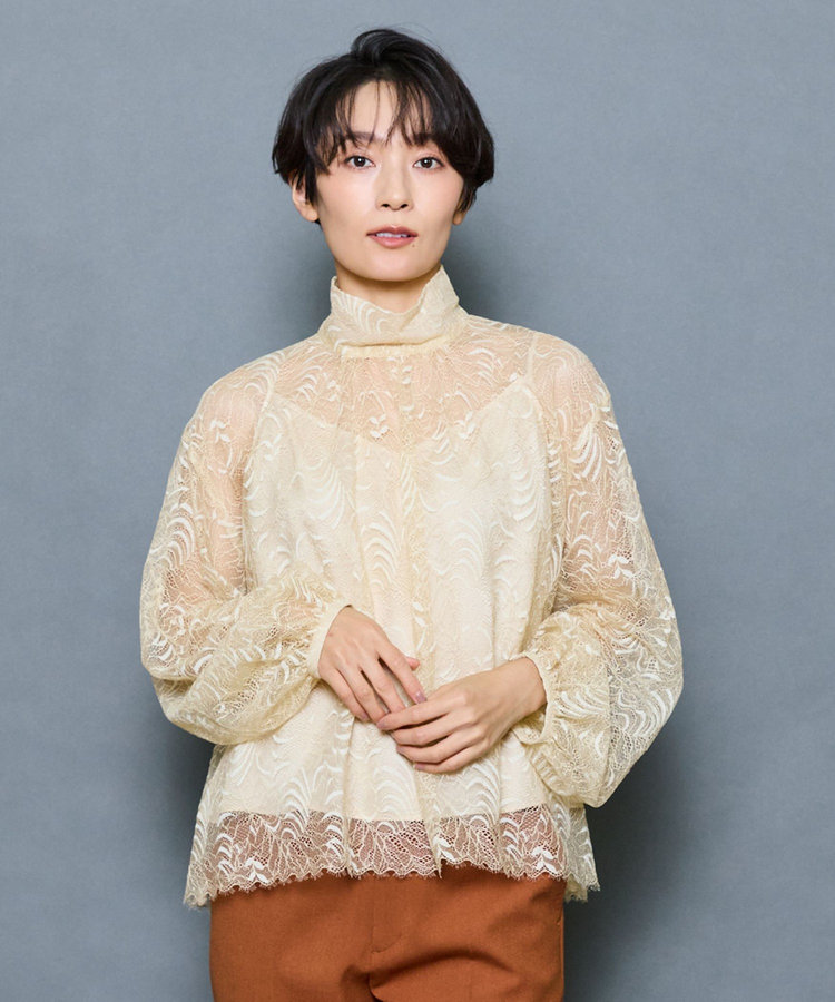スタイリスト戸野塚かおるコラボ フラワーラッセルレースブラウス