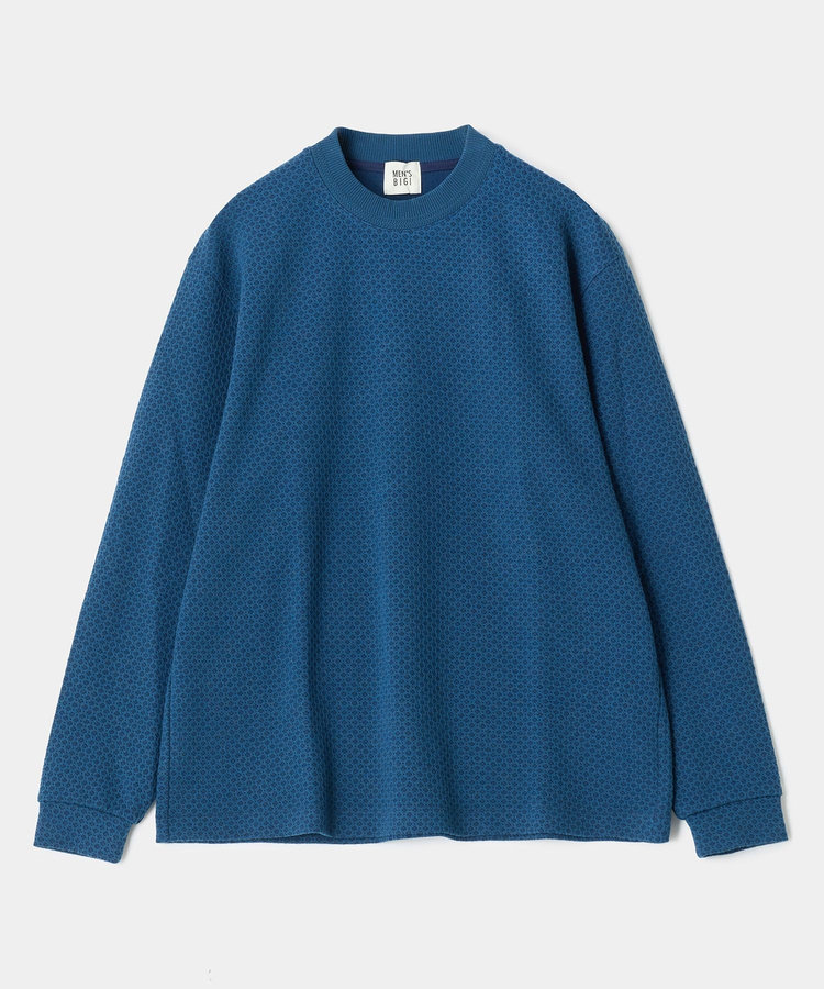 ウール混フクレジャカード モックネックロングTEE［ストレッチ］
