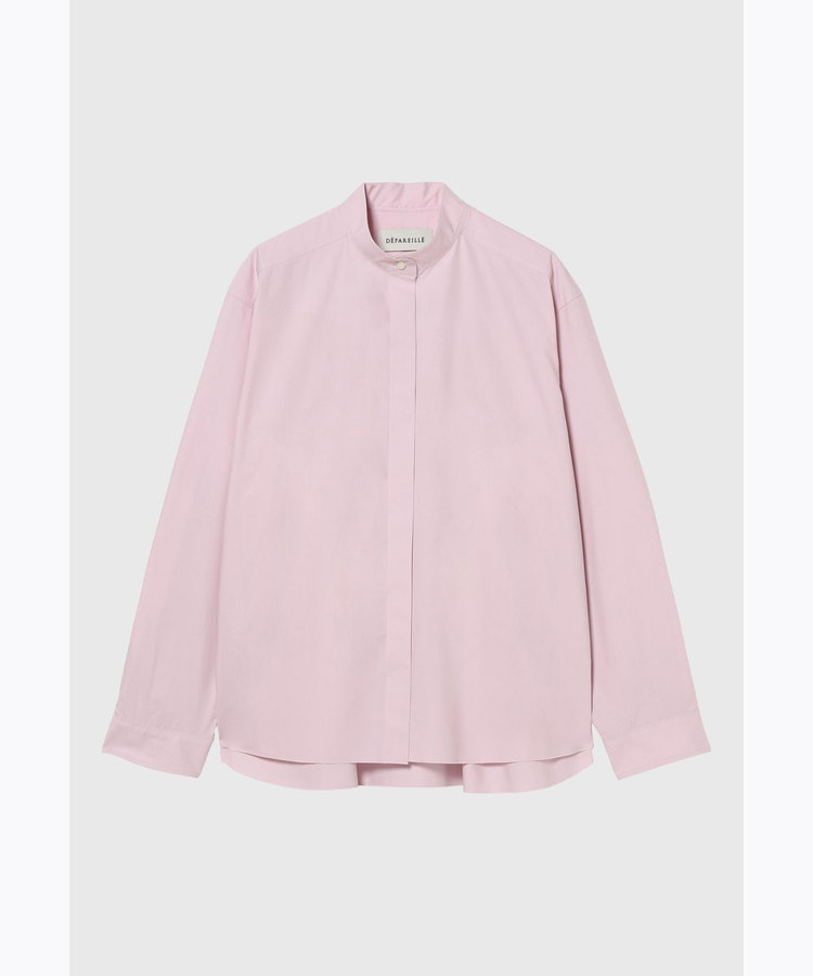 COTTON SILK NO COLLAR BLOUSE / コットンシルクノーカラーブラウス