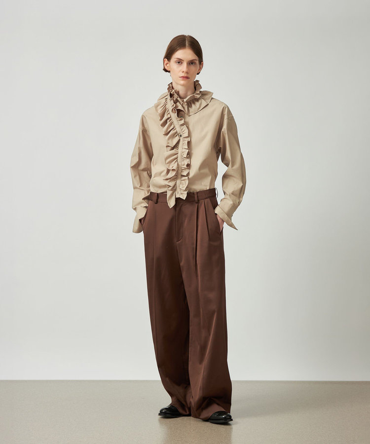 COTTON RUFFLE BOW SHIRT / コットンラッフルボウシャツ