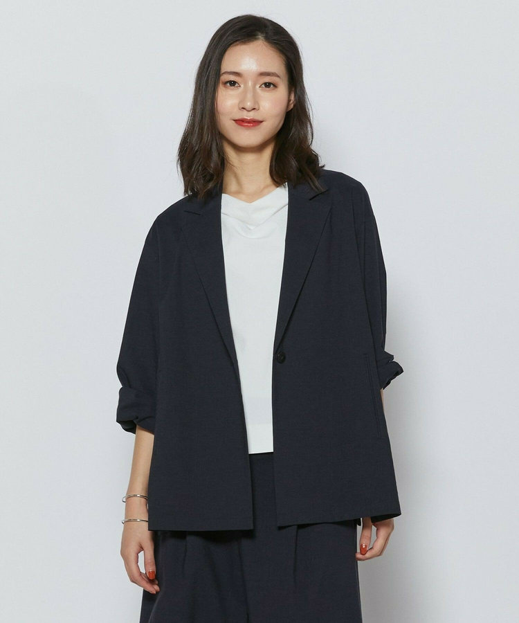 ［eclat 2026年5月号掲載商品］クリスピーリネンストレッチジャケット