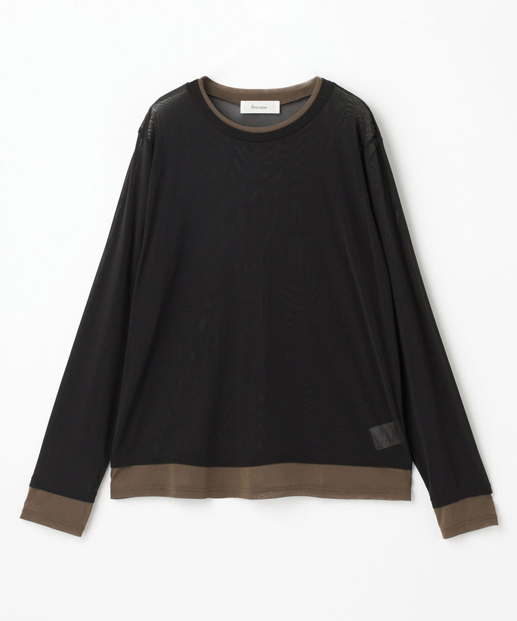 【大きいサイズ】 feerique チュールメッシュ配色インナー