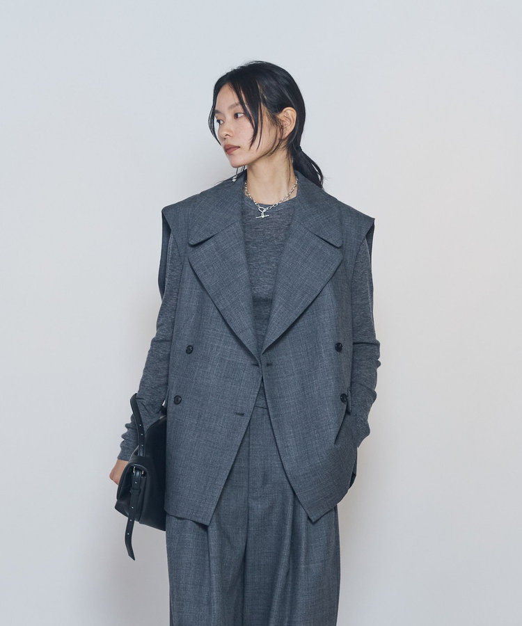 ウールツイル ダブルブレストジレ