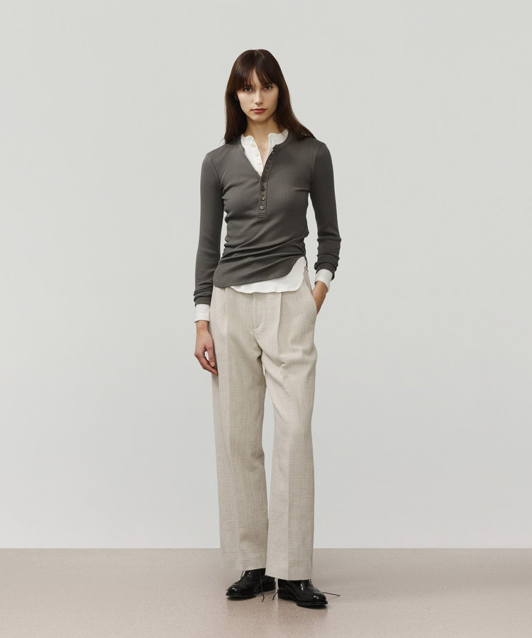 ORGANIC COTTON RIB HENRY NECK / オーガニックコットンリブヘンリーネック