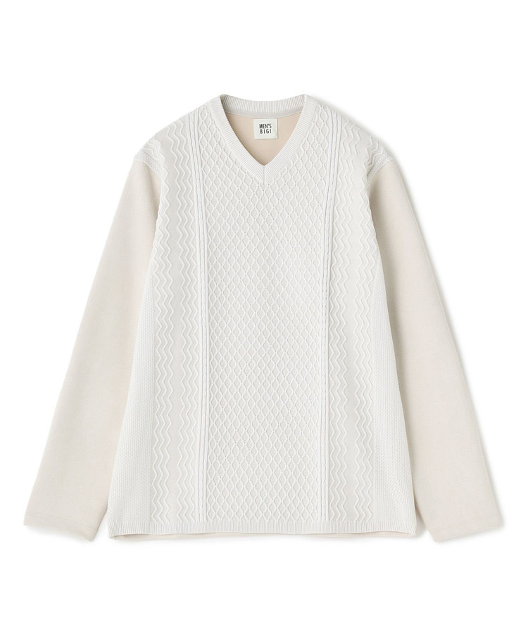 アランパネル ニットコンビVネックロングTEE