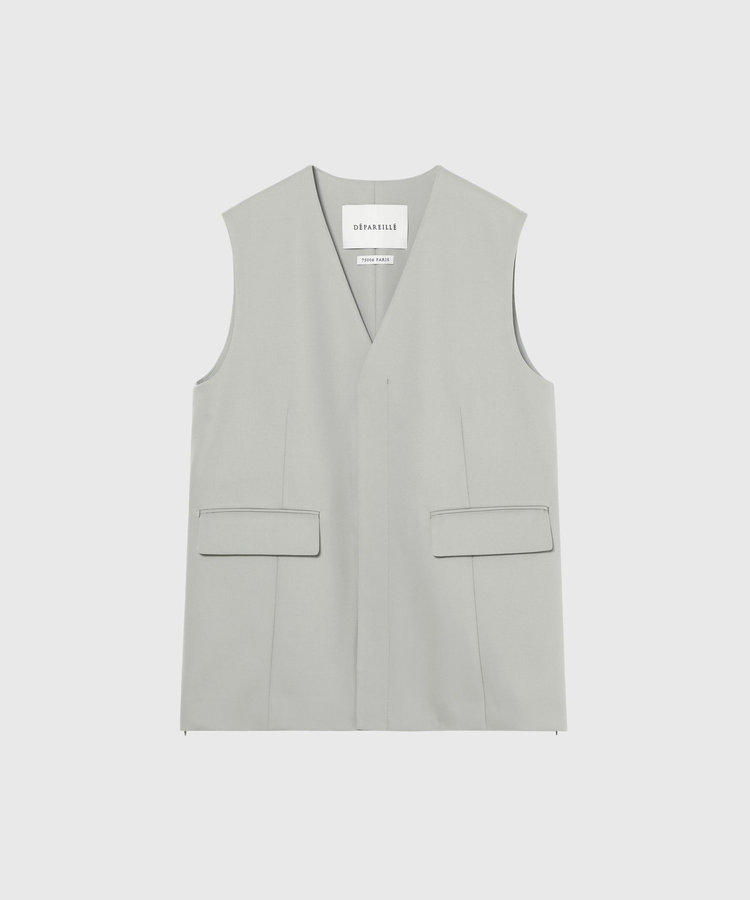 WOOL NYLON GABARDINE GILET / ウールナイロンギャバジンジレ