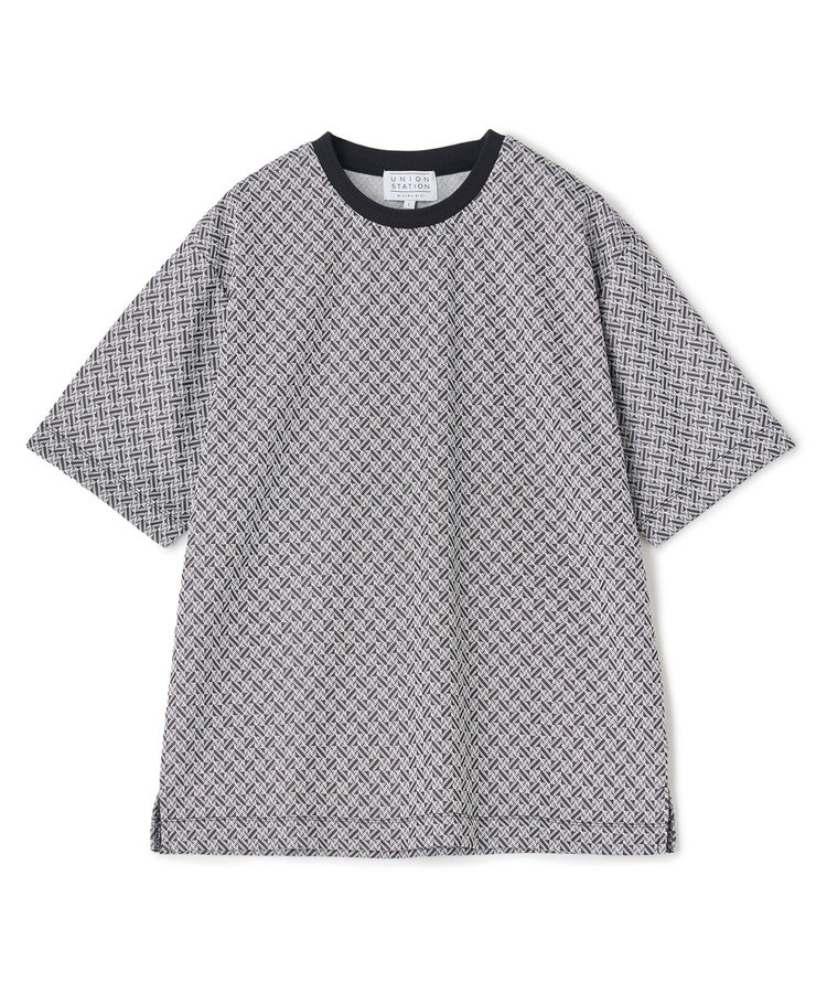 ジオメトリックジャガードTシャツ＜ストレッチ・マシンウォッシャブル＞